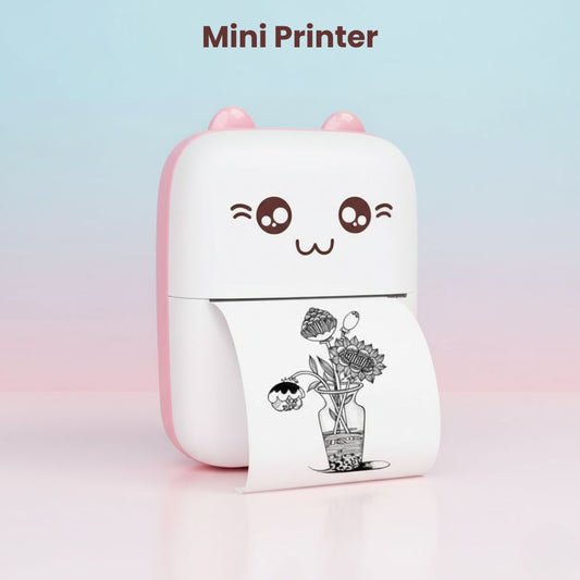 Mini Bluetooth Thermal Printer, Portable Photo/Sketch/Text/Label Printer for Android & iOS System with Long Battery Life (Pink)