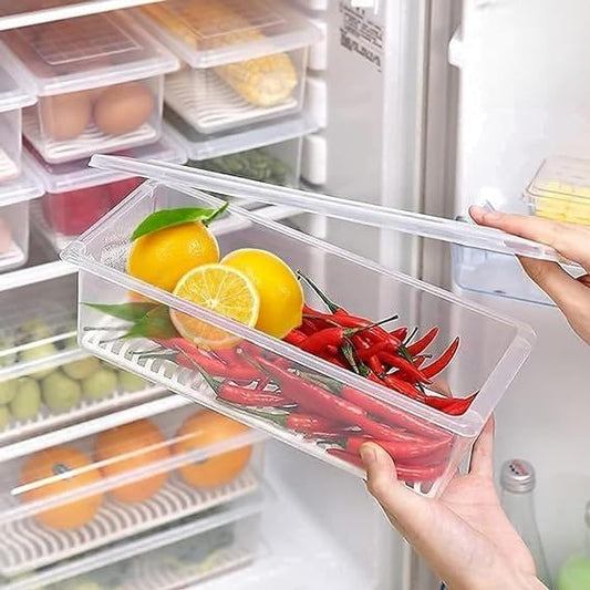 Pack of 6 Fridge Storage Boxes, Plastic Boxes for Storage, Storage Box for Kitchen, Kitchen Organizer Items, Fridge Organiser, Kitchen Storage Container Set