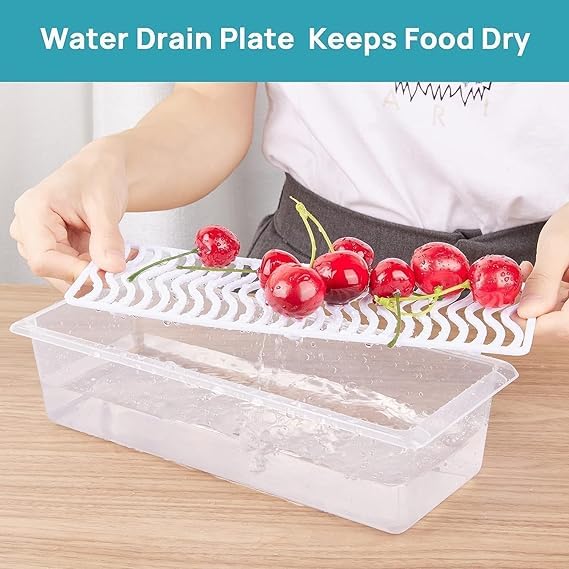 Pack of 6 Fridge Storage Boxes, Plastic Boxes for Storage, Storage Box for Kitchen, Kitchen Organizer Items, Fridge Organiser, Kitchen Storage Container Set