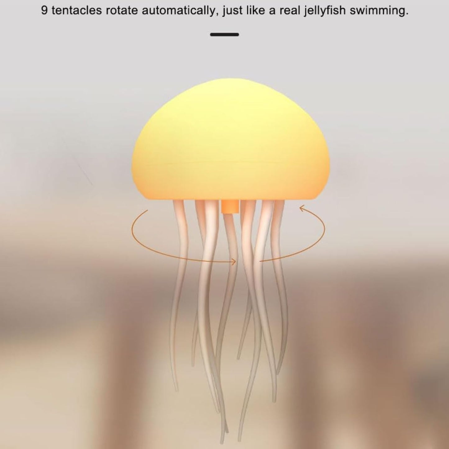 Jellyfish Light Lamp Voice Control Gradient Moving Tentacles Flying Jelly Fish Bedside