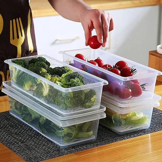Pack of 6 Fridge Storage Boxes, Plastic Boxes for Storage, Storage Box for Kitchen, Kitchen Organizer Items, Fridge Organiser, Kitchen Storage Container Set