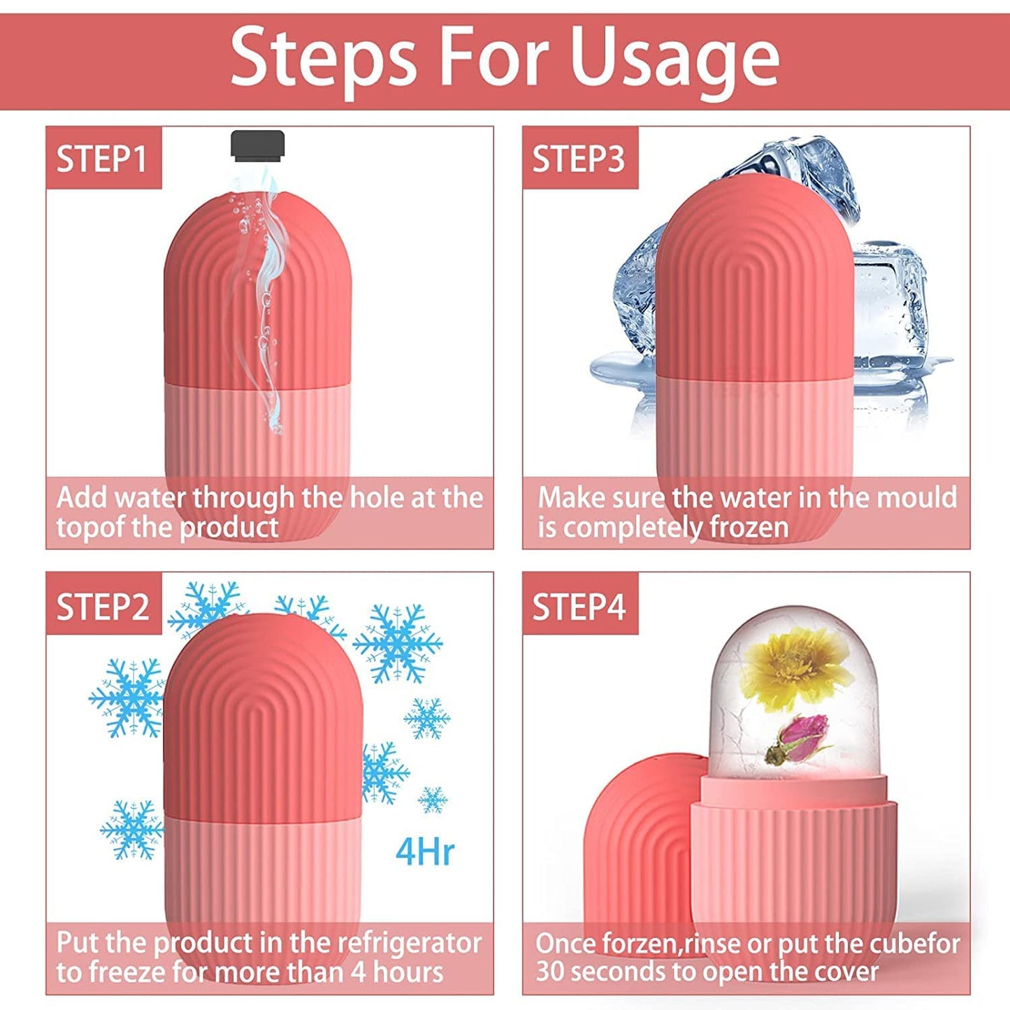 Beauty Ice Roller for Face Massager & Eye Reusable Face Rollers Facial Roller Box